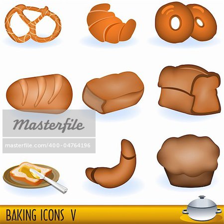 A collection of baking icons, part 5