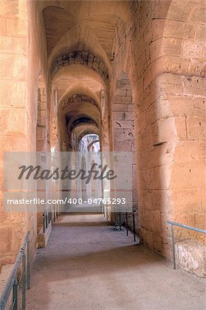 Ancient corridor in the amphitheatre in El-Jem