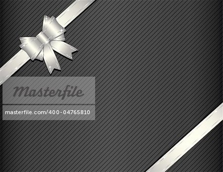 Silver ribbon on gift paper vector illustration