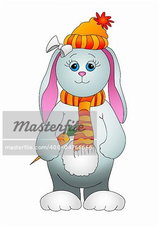 Illustration : un jouet doe-lapin avec une carotte