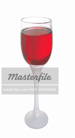 red wine in glass isolated on white background