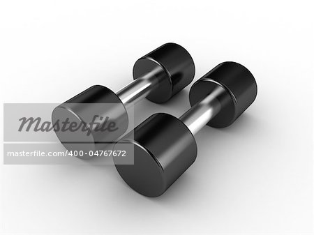 Illustration of pair dumbbells on a white background