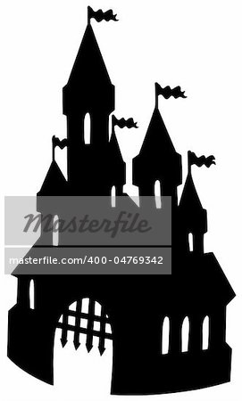 Old castle silhouette - vector illustration.