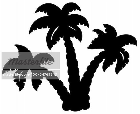 Palm trees silhouette - vector illustration.