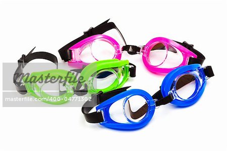 goggles for swimming on a white background