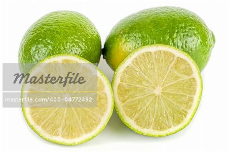 ripe lime isolated on a white background
