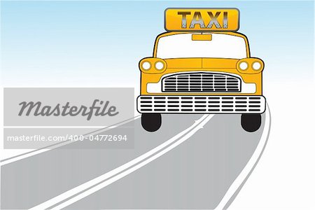 illustration of taxi on the way