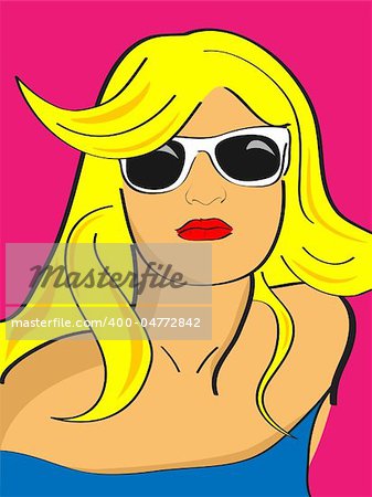 Abstract vector picture of face of beautiful girl