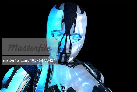 3d illustration of a advanced cyborg soldier HD