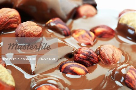 Hot chocolate with hazelnuts