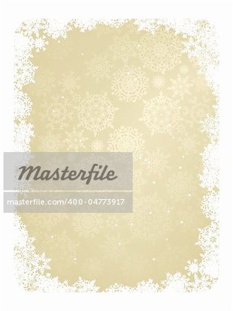 Gold christmas background with snowflakes. EPS 8 vector file included