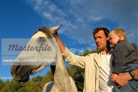 man and his friend little gray horse