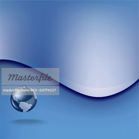 Abstract background with globe on a blue