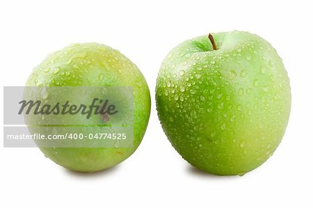 green apples isolated on white