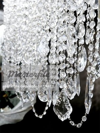 crystal strass lamp white over black background luxury interior design