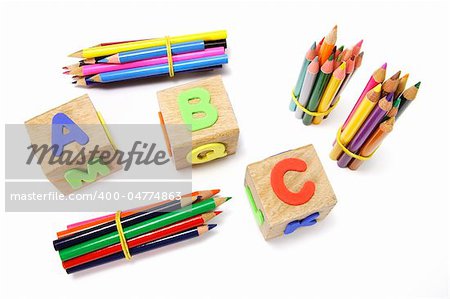 Colour Pencils and Alphabet Blocks