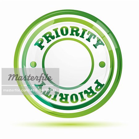 illustration of priority stamp on isolated background