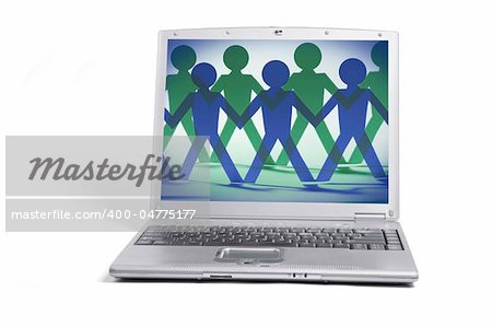 Laptop Computer on Isolated White Background