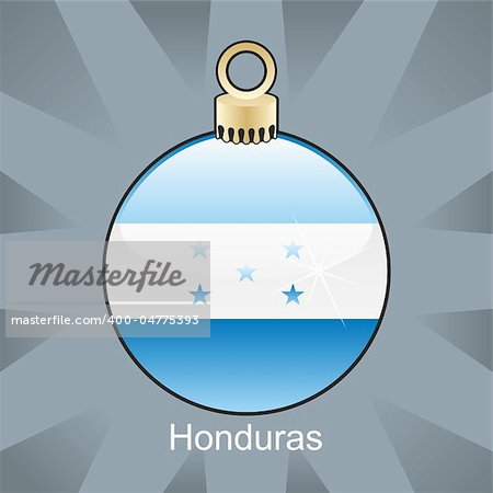 fully editable vector illustration of isolated honduras flag in christmas bulb shape