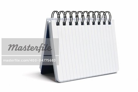 Spiral Notebook on White Background