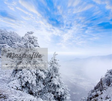 Nice winter scene in mountains