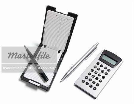 Phone Index Organizer and Calculator on White Background