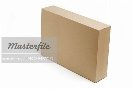 Cardboard Box on Isolated White Background