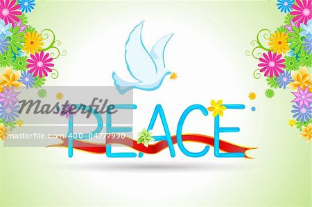 illustration of floral peace background on white background