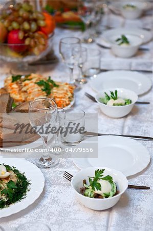 Wine-glass on a festive table