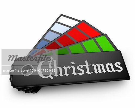 Christmas color palette isolated on white background