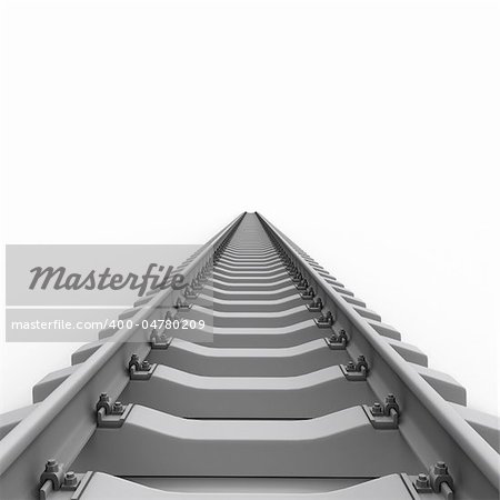 Long rails isolated on white background