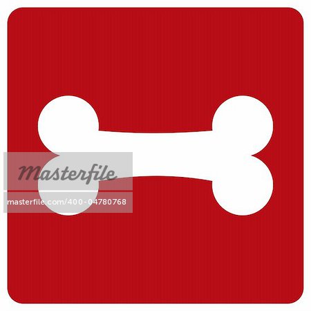 white bone on red background vector