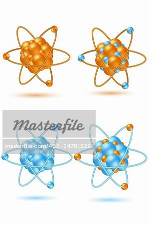 illustration of atoms on white background