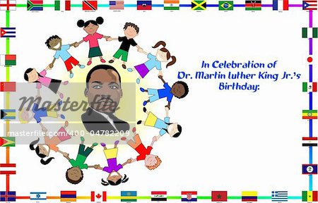 Vector Dr. Martin Luther King Jr. dream came true. Martin Luther King, Jr. (January 15, 1929 Ð April 4, 1968) the holiday is observed on the third Monday of January each year.