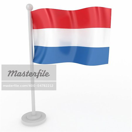 Illustration of a flag of Netherlands on a white background