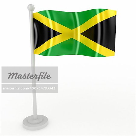 Illustration of a flag of Jamaica on a white background