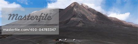 Jeeps below the top of Mount Etna