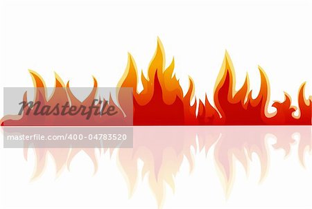 illustration of fire on white background
