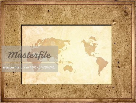 brown world map vintage artwork - perfect background with space