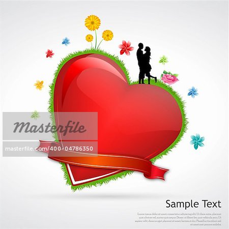 illustration of valentine card on white background