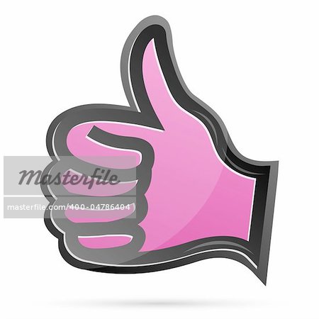 illustration of thumb up on white background