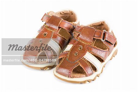 Summer baby shoes isolated on a white