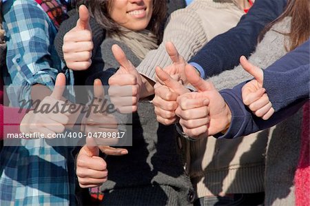 Multiracial Thumbs Up