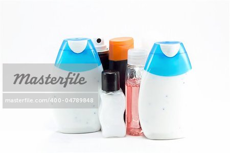 Collection of bottles of health and beauty products