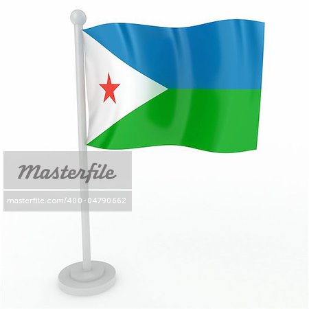 Illustration of a flag of Djibouti on a white background