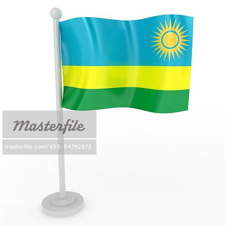 Illustration of a flag of Rwanda on a white background