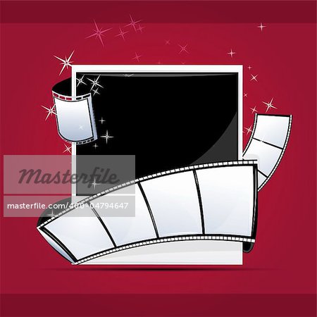 illustration of photo with reel on abstract background