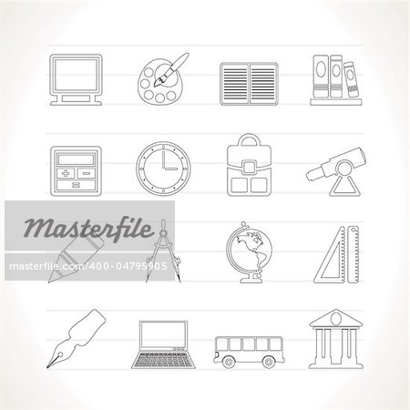 School and education icons - vector icon set