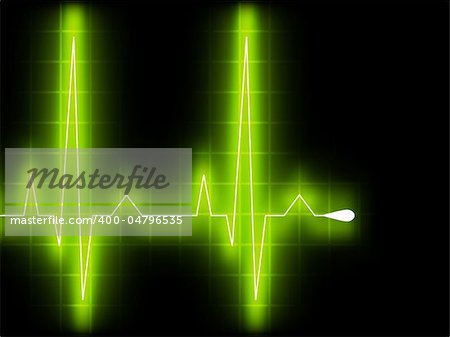 Green heart beat. Ekg graph. EPS 8 vector file included