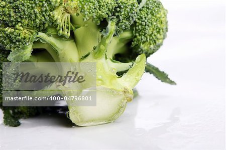 Fresh and wet broccoli